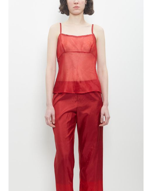 Dosa Red Silk Simple Camisole