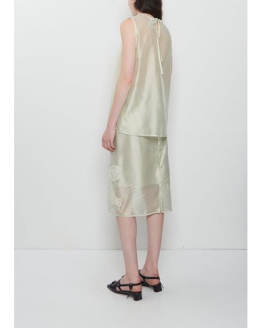 CECILIE BAHNSEN White Balba Hybrid Organza Top