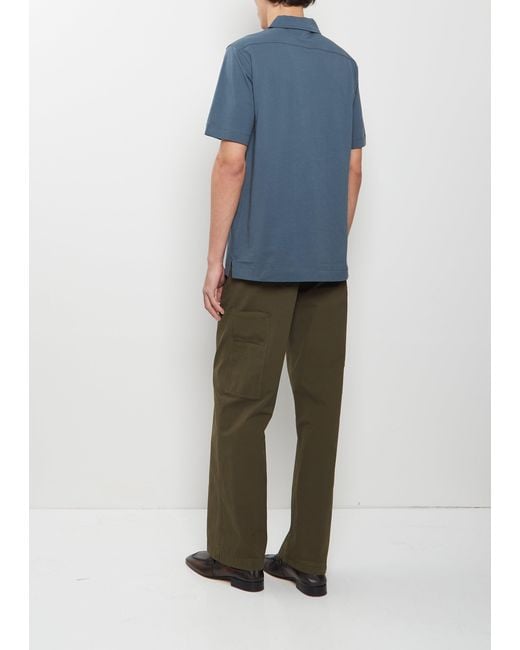 Dries Van Noten Blue Helder Cotton Polo