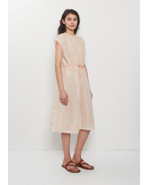Antipast Natural Embroidery Cotton Blend Tunic Dress