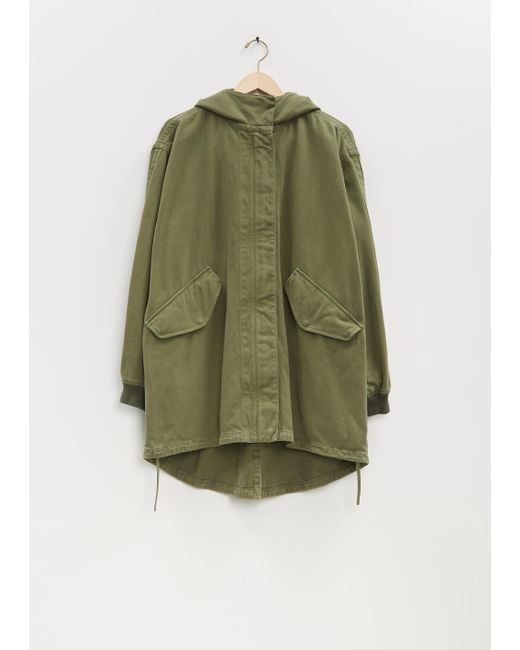 The Row Kemeta Washed Cotton Coat in Green | Lyst
