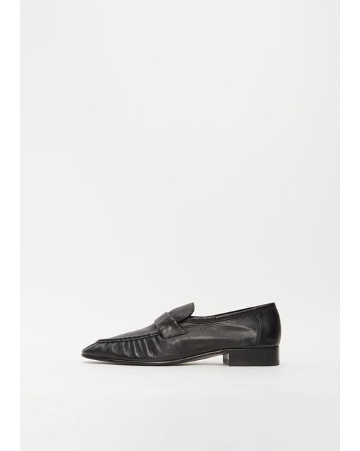 The Row White Soft Loafer — Black