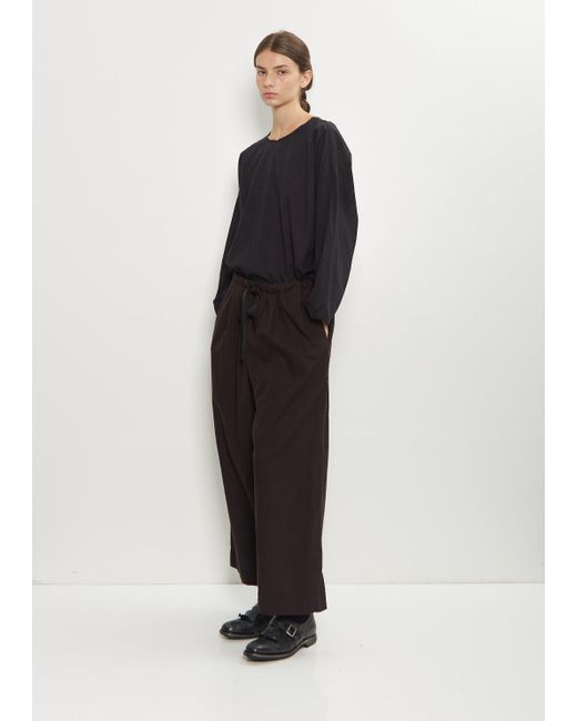 Scha Black Deep Pockets Cotton Wide Leg Pants