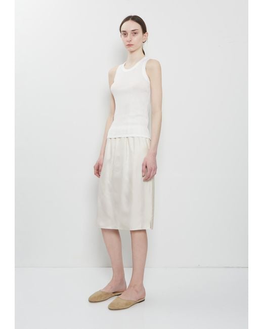 Loulou de Saison White Limba Fitted Cotton Tank Top
