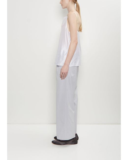 Carven White Pressed Silk Vest Top