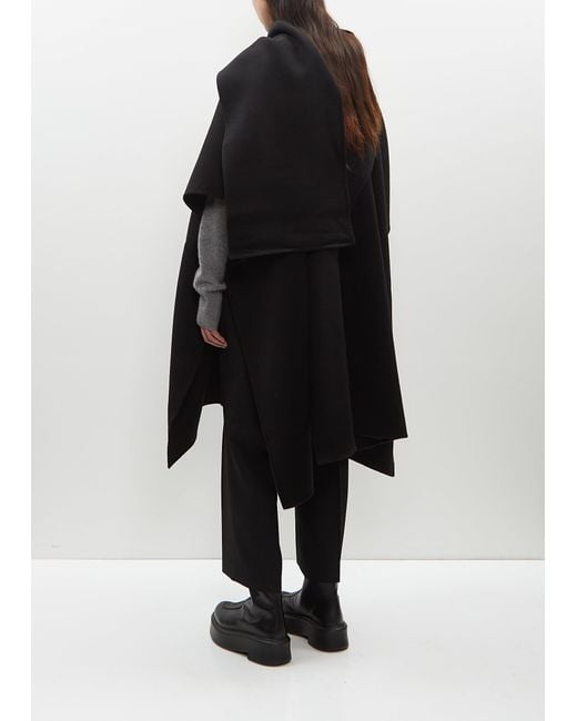 Totême Black Wool Double Scarf Coat