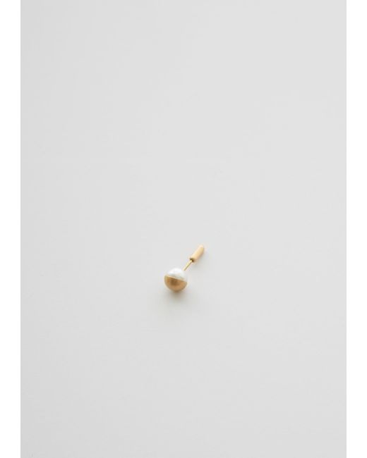 Shihara White Half Akoya Pearl Earring 135, Single