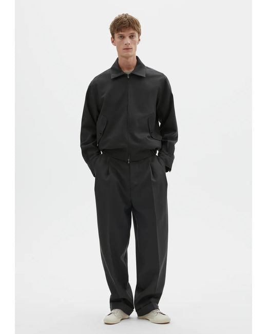Margaret Howell Black Zip Through Bomber Jacket