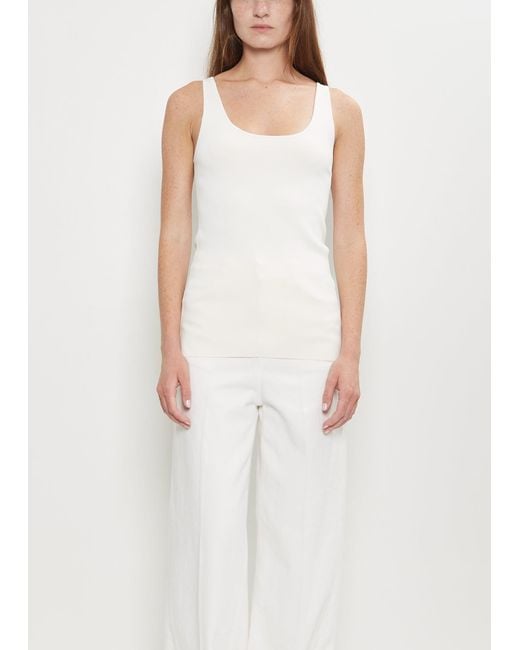 Totême White Organic Cotton Compact Knit Tank