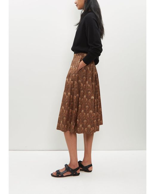 Margaret Howell Brown Contrast Waistband Skirt
