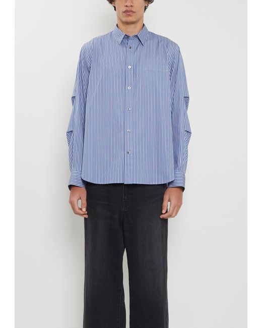 Sacai Men Blue Cotton Poplin Shirt