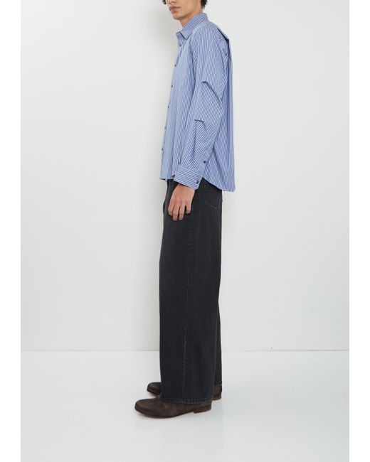 Sacai Men Blue Cotton Poplin Shirt