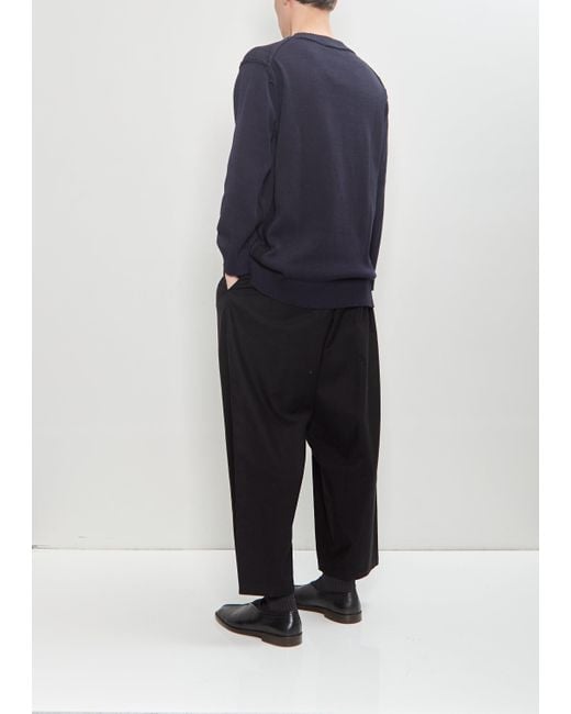 Yohji Yamamoto Blue Back Panel Ls Sweater