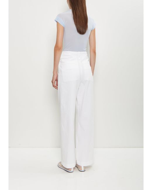 Issey Miyake White Washi Paper Wide Leg Pants