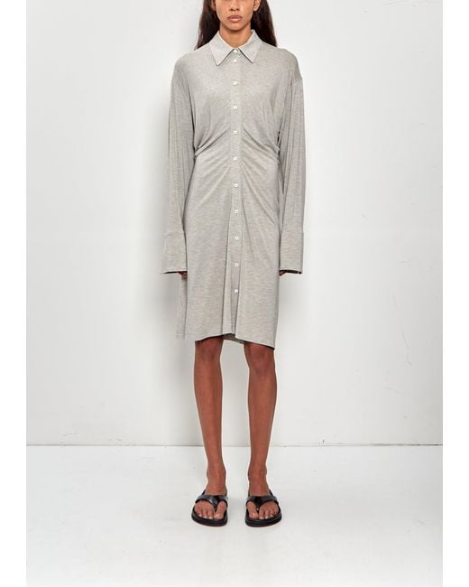 Totême Gray Slouch Jersey Shirtdress