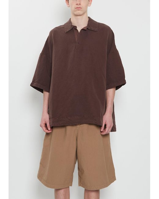 Casey Casey Brown Equerre Linen Polo