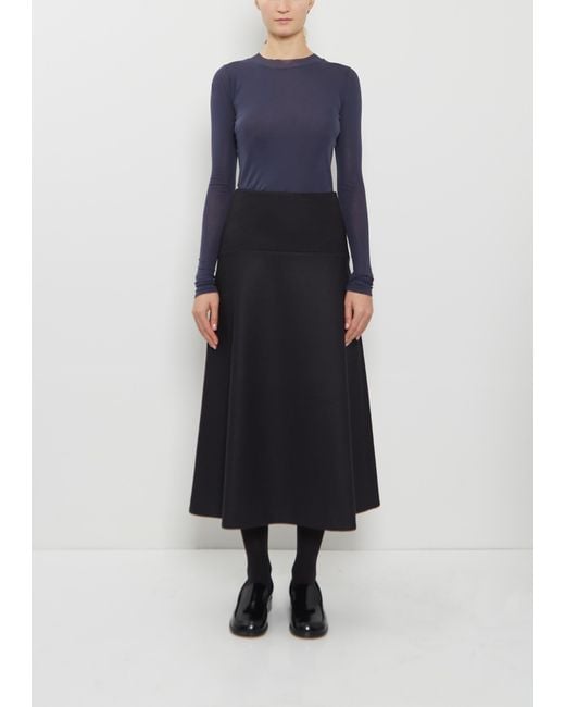 Auralee Blue Light Melton Skirt