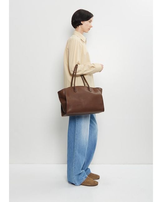 The Row Brown Marlo 14 Saddle Leather Bag