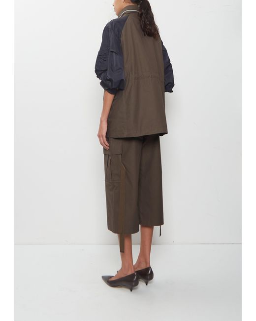 Sacai Black Cotton Weather Jacket