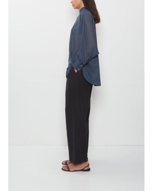 Issey Miyake Blue Sheer Wool Dolman Sleeve Shirt