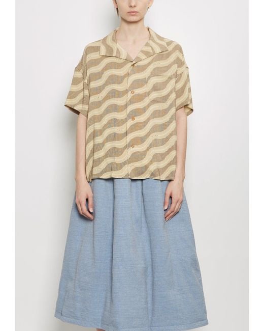 Visvim Blue Julie Open Collar Blouse