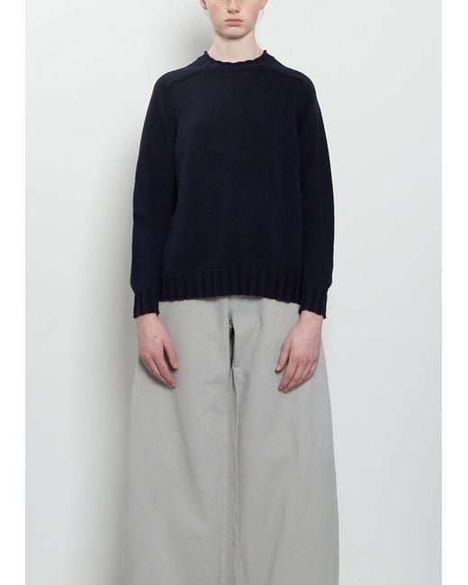 Labo.art Blue Bus Cotton Knitwear Crewneck Sweater