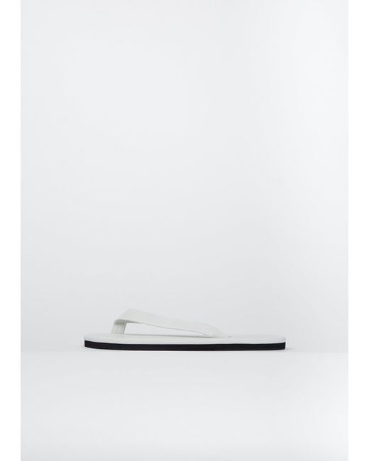 Auralee White Soft Leather Flip Flops