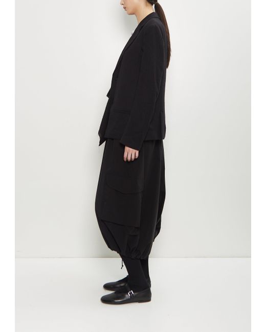 Y's Yohji Yamamoto Black Wool Drape Jacket