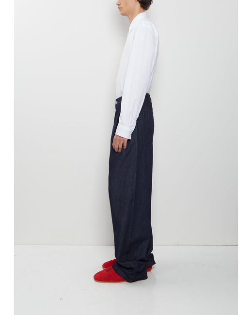 Dries Van Noten White Penning Denim Pants