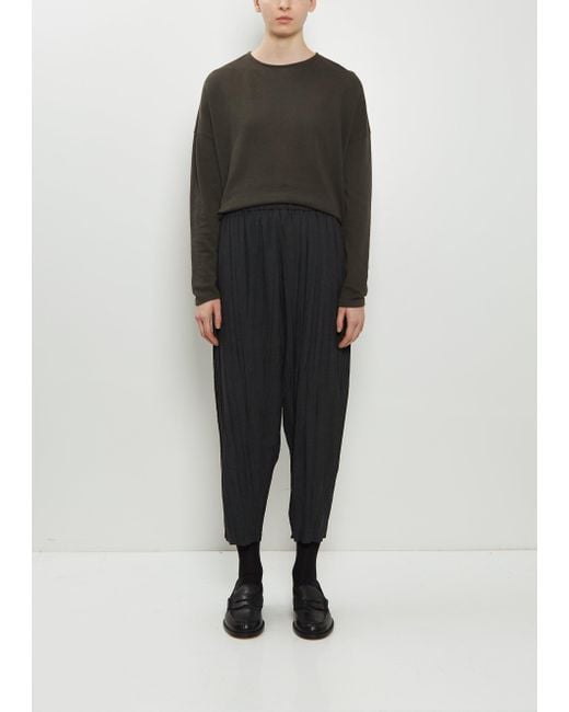 Pas De Calais White Stretch Pleated Pants