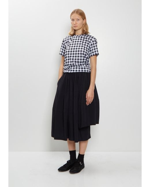Comme des Garçons Blue Tropical Wool Asymmetrical Skirt