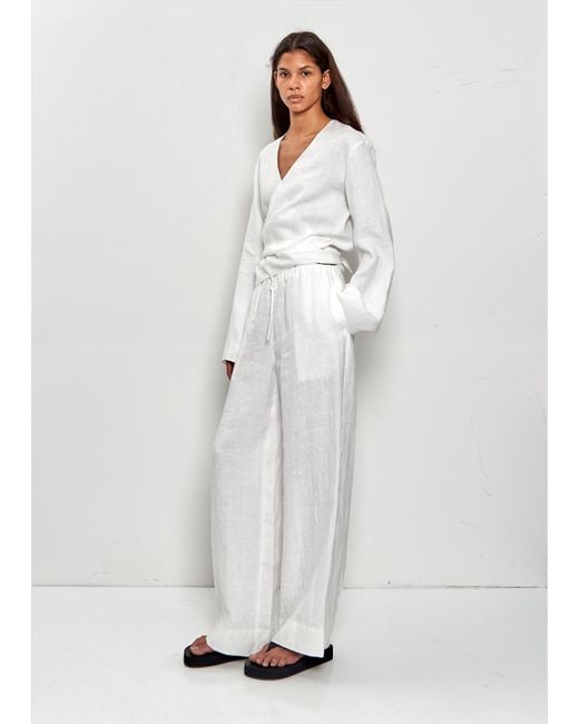 Comoli White Canapa Cache-couer Top