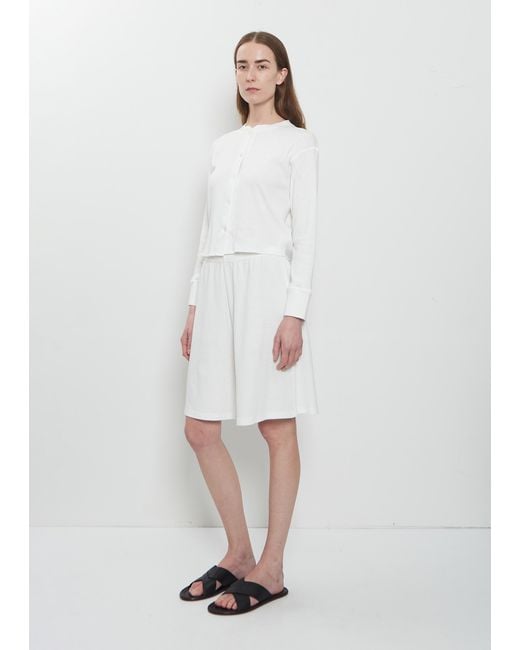The Row White Malick Leather Cross Slides