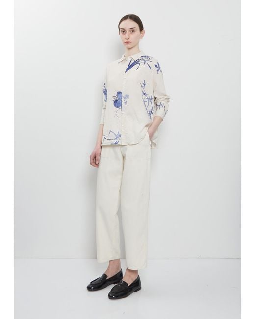 Pas De Calais White Natural Denim Baker Pants