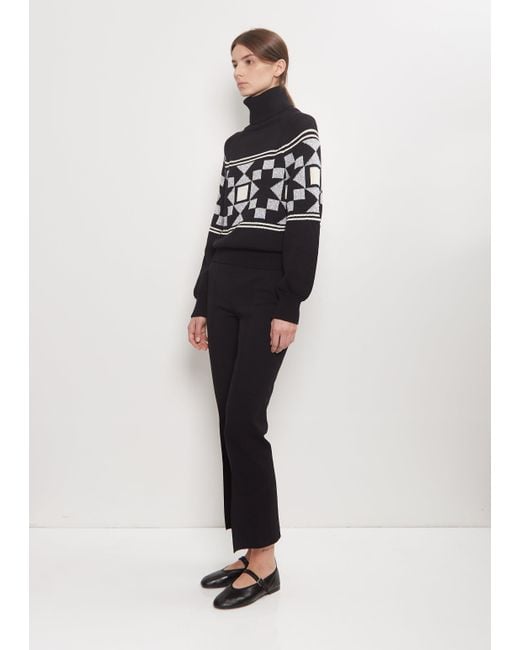 High Sport Black Cotton Lara Fairisle Turtleneck Sweater