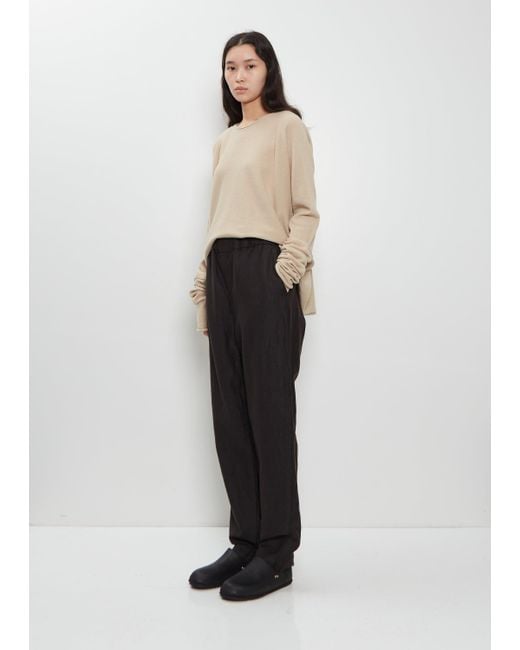 Casey Casey White Longe Chasse Linen Wool Pant