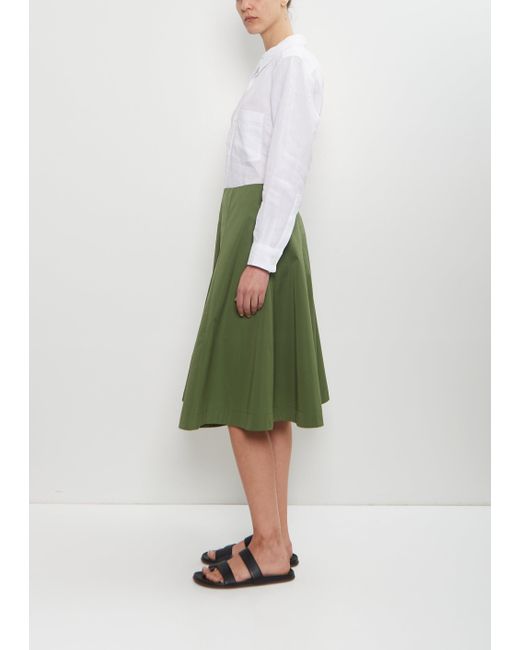 Women's Casual Solid Knee Length Flare A-line Skirt with Elastic