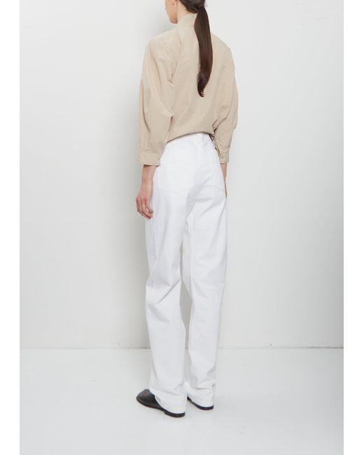 Lemaire White Five Pockets Cotton Twisted Pants