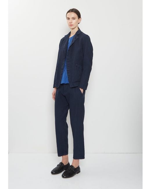 Pas De Calais Blue Linen Cotton Tailored Jacket