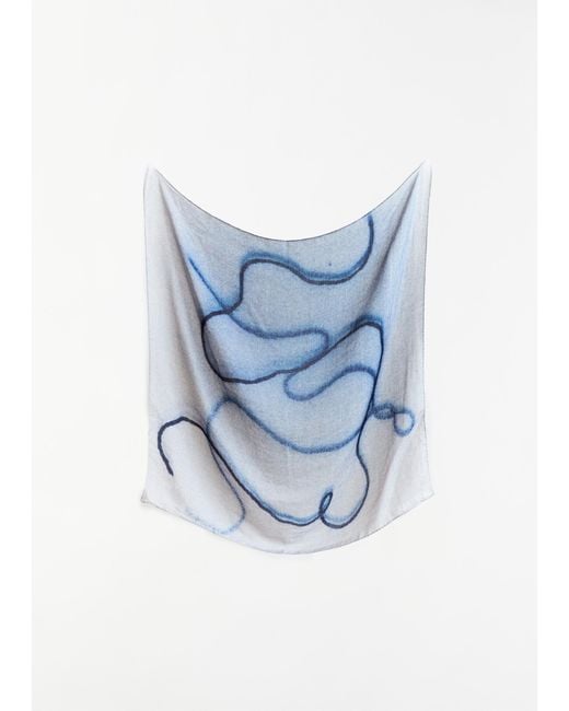 Casey Casey Blue Exclusive Silk Cashmere Scarf