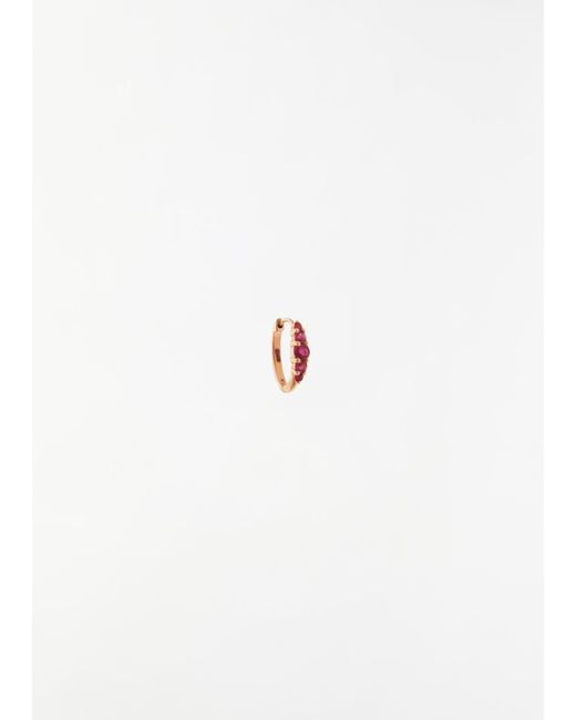 Ileana Makri White Ruby Rivulet Medium Oval Hoops