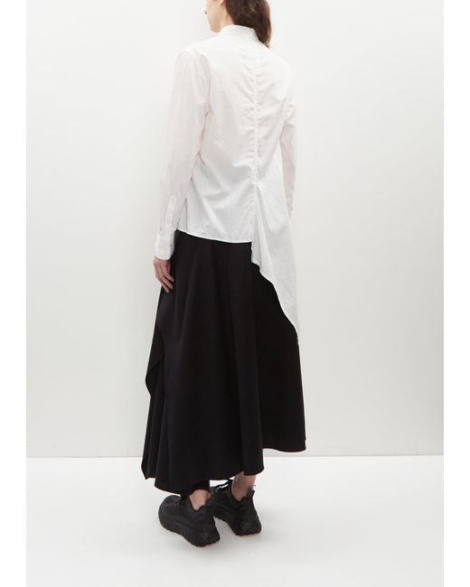 Yohji Yamamoto White Asymmetric Flare Cotton Blouse