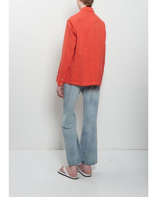 AURALEE Wool Cotton Linen Ox Work Jacket in Red | Lyst UK