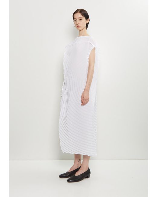 Issey Miyake White Paper Bag Pleats Dress
