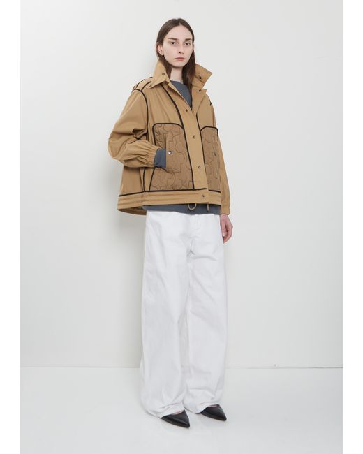 Konrad White Ev Quilted Pockets Reversible Cotton Jacket
