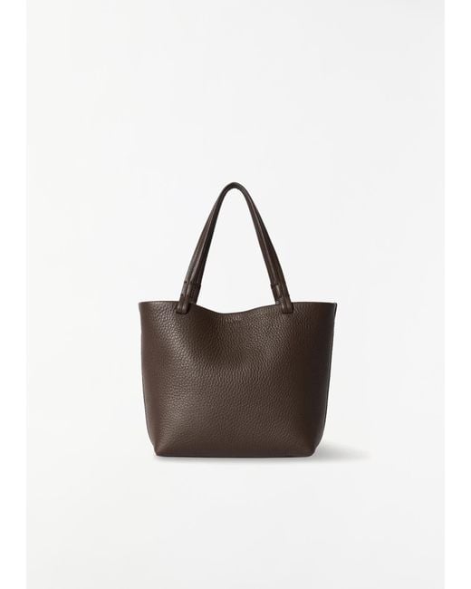 The Row Brown Park Leather Tote, Small