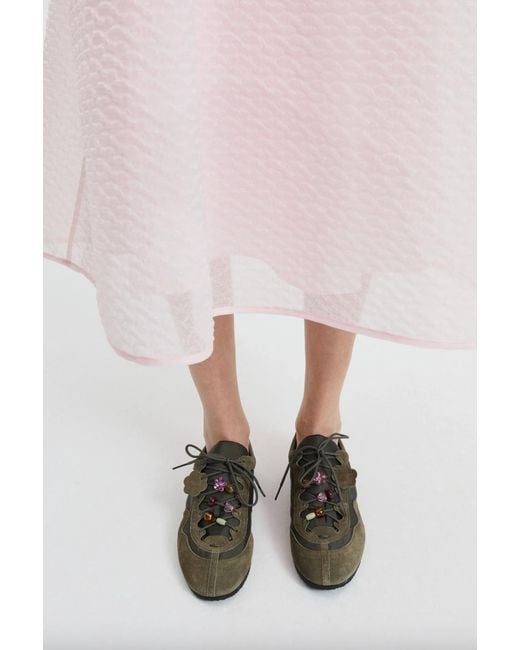 CECILIE BAHNSEN White Blaise Suede Technical Sneakers