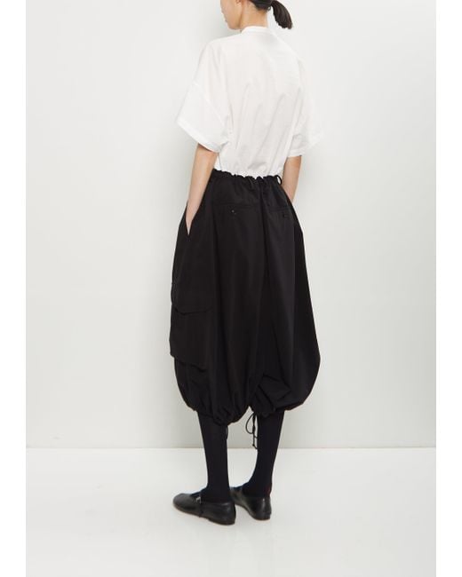 Y's Yohji Yamamoto White Twill Cropped String Pant