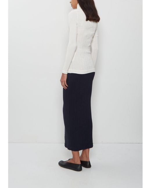 Issey Miyake White Rill High Neck Pleats Shirt