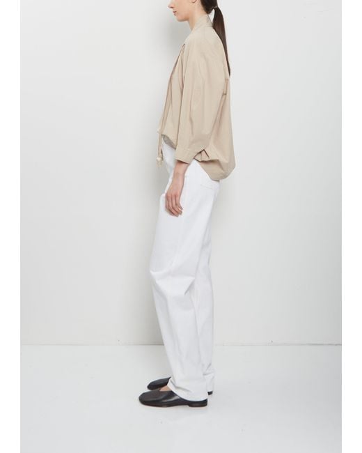 Lemaire White Five Pockets Cotton Twisted Pants
